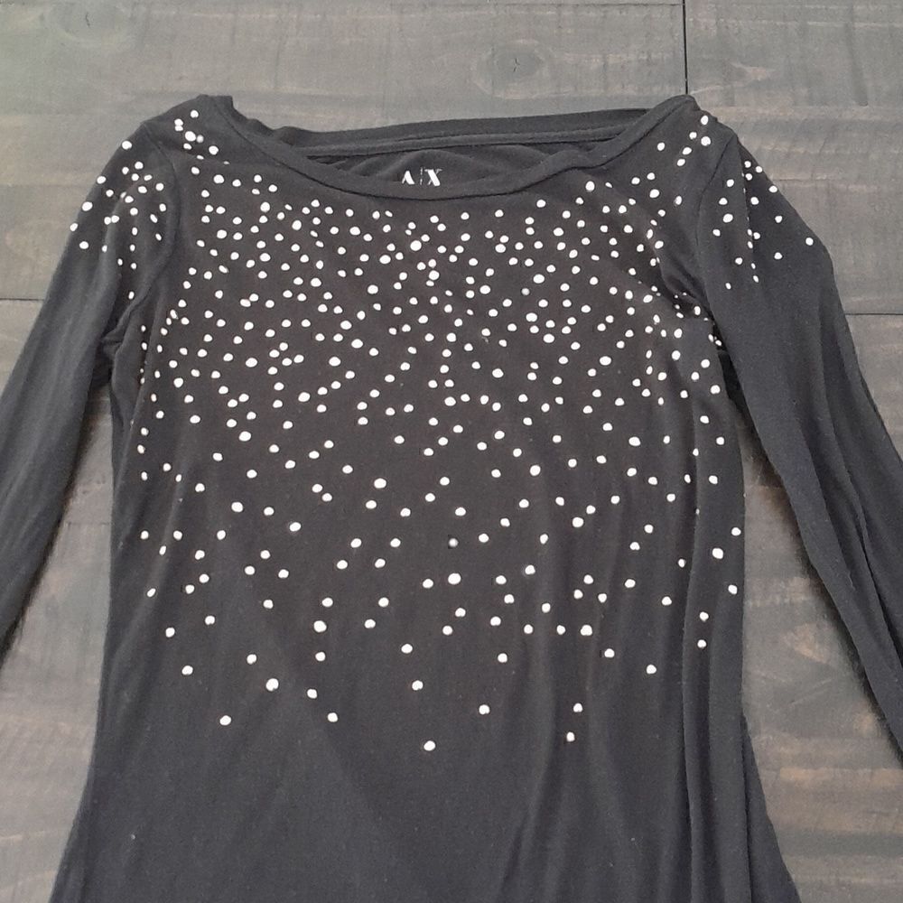 A/X XS LONG sleeve good condition size extra small gold rhinestone detail